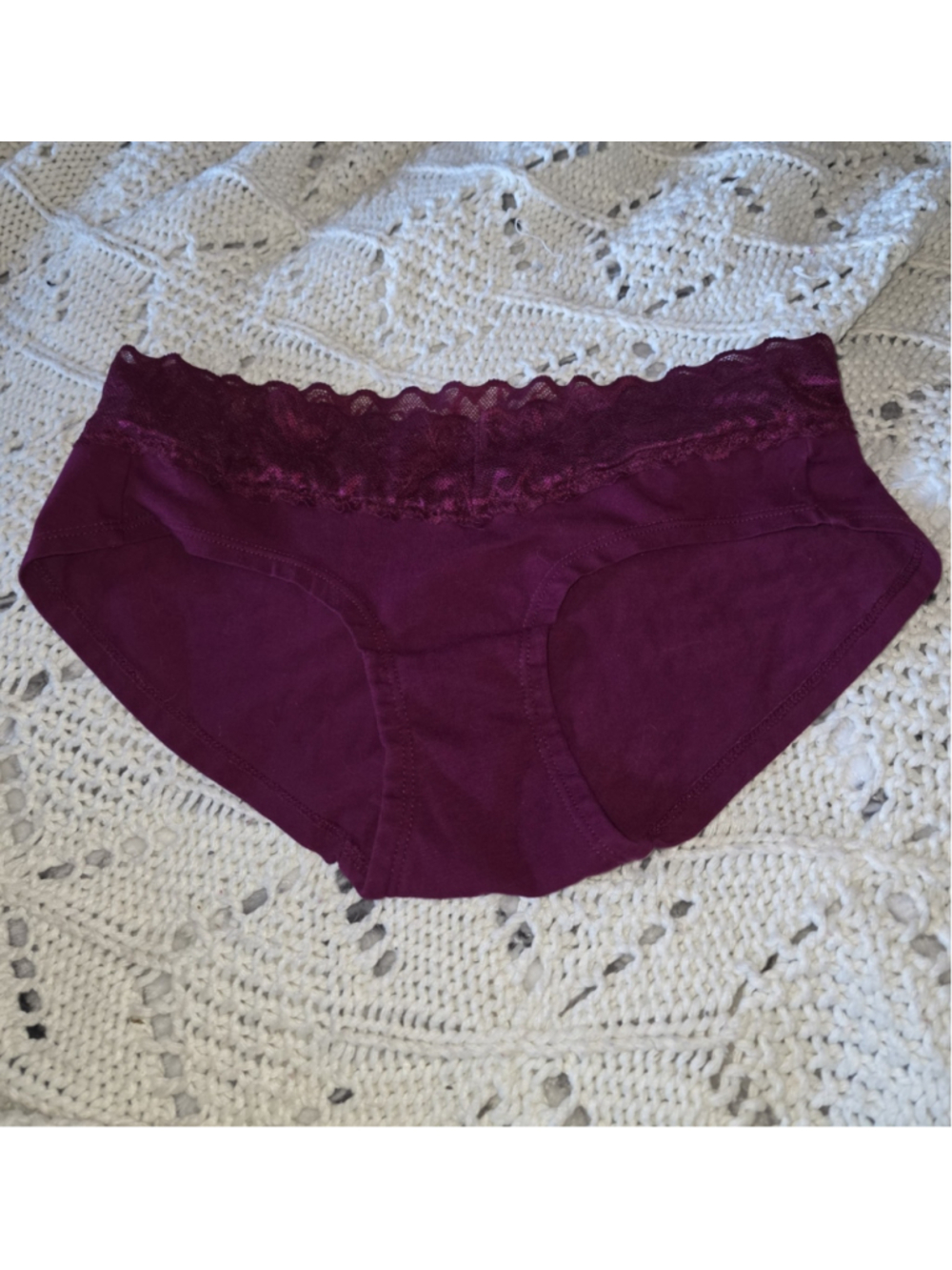 Auden Panties Womens XS Lace Trim Cotton Blend Hipster NWOT